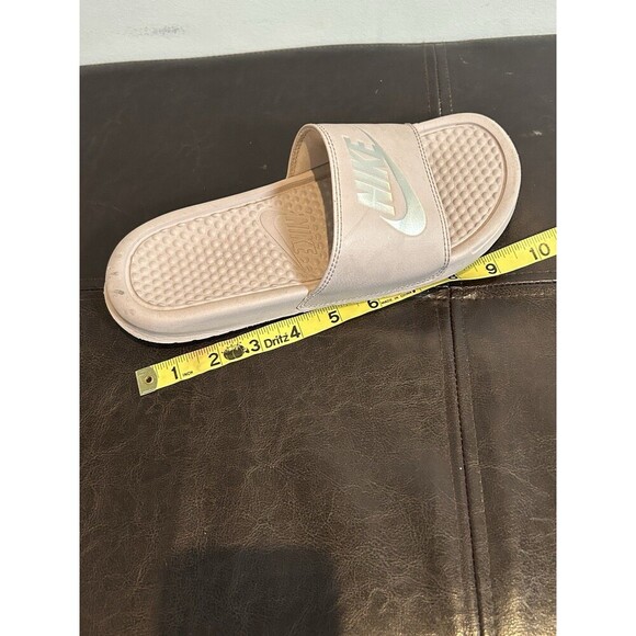 Nike BENASSI JDI 343881-614 Rose-Silver Slides Size 7 Women’s Sandals - Picture 7 of 8